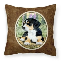Carolines Treasures SS8132PW1414 Entlebucher Mountain Dog Fabric Decorative Pillow, 14Hx14W, multicolor