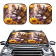thumbnail image 2 of Sikiie Cute Cat Sunflower Print Foldable Car Windshield Sun Visor, Car Window Sunshade Suitable for Sedan, SUV and Truck Car Accessories-Large, 2 of 6