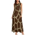 thumbnail image 3 of 2025 Cow Print Dress Animal Hide Elegant Maxi Dress V Neck Printed Casual Long Dresses Streetwear Oversized Vestido, 3 of 6