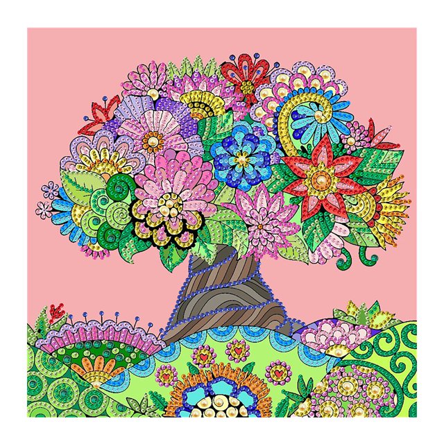 Wdftyju 5D DIY Diamante Pintura Árbol Flores Kits de dibujo en forma especial Decoración del hogar Wdftyju 5nz2nv9ns9ew4ys7