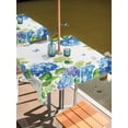 thumbnail image 2 of Square Outdoor Tablecloth with Umbrella Hole Blue Hydrangea Outside Table Cloth Waterproof Patio Table Cover Farmhouse Butterfly Spring Floral Zipper Tablecloths for Picnic Party Camping 60x60 Inch, 2 of 8