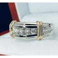 thumbnail image 2 of 2CT Round Cut Simulated Diamond Five Stone Men's Engagement Ring 14K White Gold Plated 925 Silver, 2 of 5