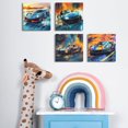 thumbnail image 4 of 4 Pcs Car Wall Art Framed Art Race Car Wall Decor Car Gifts Garage Decor Racing Car Canvas Print Art Decorative Painting Country Room Decor for Home Farmhouse Bedroom Kitchen Library Office-2, 4 of 5