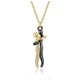 thumbnail image 2 of Collar con colgante de pareja para hombre y mujer, collar con abrazo cariñoso para parejas, oro negro, código de producto 49834, oro negro, 2 of 3
