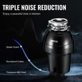 thumbnail image 4 of VEVOR Garbage Disposal, 1.25HP 3360RPM Continuous Feed Food Waste Disposer, EZ Connect Food Waste Grinding System with Sound Reduction, Power Cord & Splash Guard for Kitchen Sinks, 4 of 9