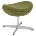 thumbnail image 1 of Grass Green Wool Fabric Ottoman, 1 of 3