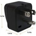 thumbnail image 7 of US Travel Plug Adapter EU/UK/AU/in/CN/JP/Asia/Italy/Brazil to USA (Type B), 3 Prong Grounded USA Wall Plug, International Mini Travel Adapter and Converter, Wall Outlet Power Charger Converter Black, 7 of 7
