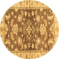 thumbnail image 1 of Ahgly Company Machine Washable Indoor Round Oriental Brown Traditional Area Rugs, 4' Round, 1 of 4
