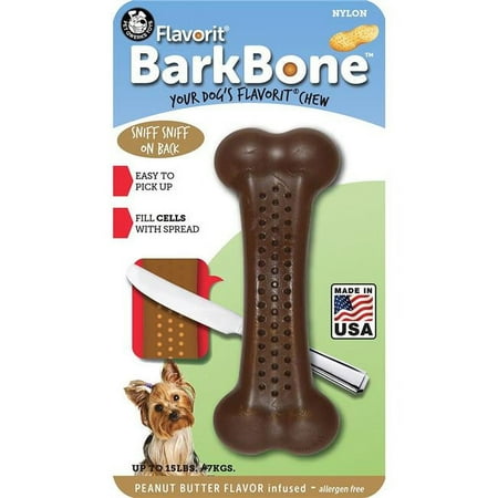 UPC: 0856400007053 | Pet Qwerks Flavorit BarkBone Nylon Dog Chew Toy  Peanut Butter Flavor  Small