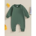 thumbnail image 2 of Wassery Baby Boys Girls Fall One Piece Jumpsuits Newborn Boys Girls Long Sleeve Romper Pants Infant Boys Girls Spring Bodysuit Clothes 0-18M, 2 of 9