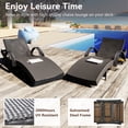 thumbnail image 4 of Euroco 80" Wicker Outdoor Chaise Lounge Chair Set of 2, Patio Rattan Reclining Chair with 4-Position Adjustable Back & Pull-out Side Table,Pool Lounge Chairs for Garden Beach Patio Poolside & Deck, 4 of 10