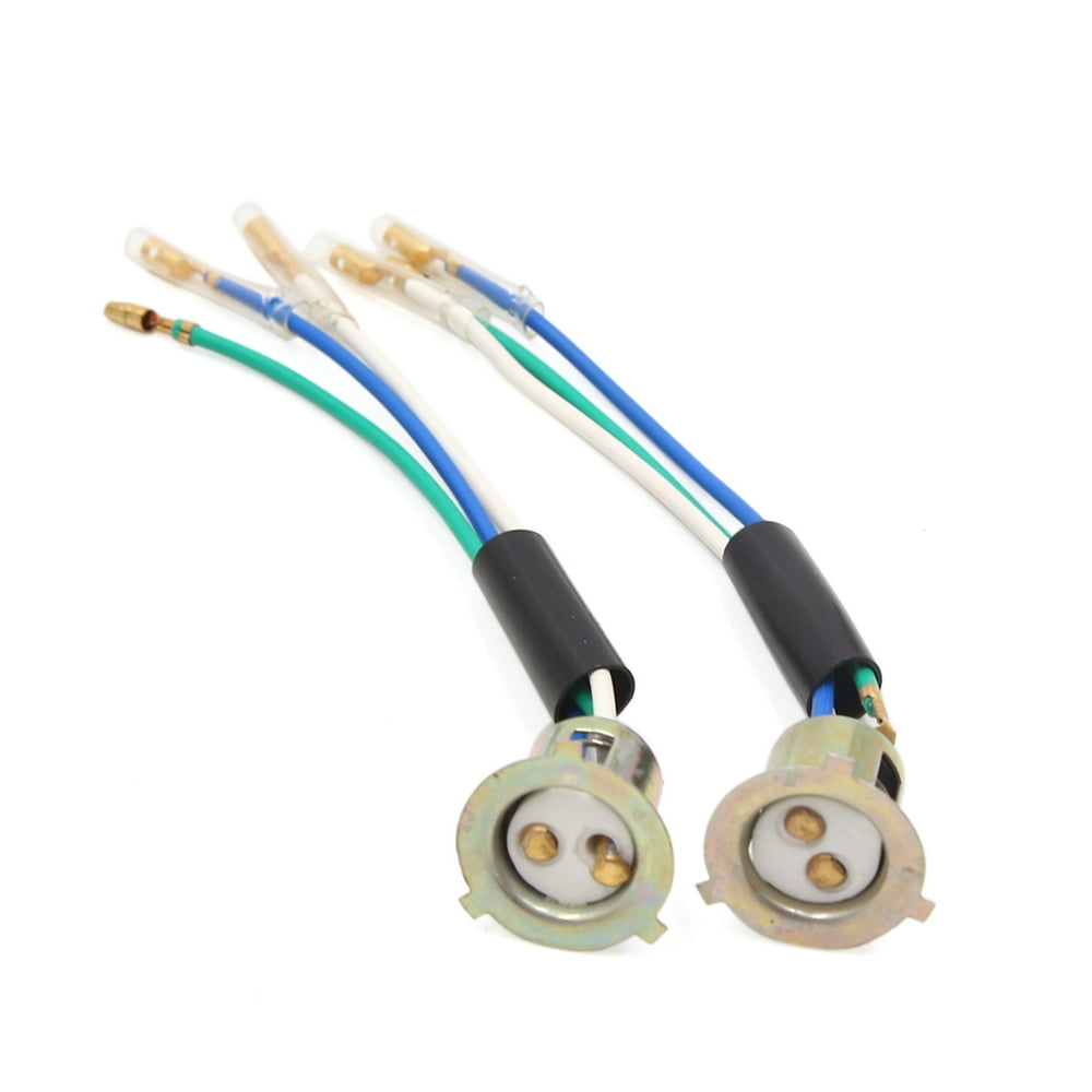 2pcs 3 Wire Motorcycle Headlight Wires Harness Connector Sockets for