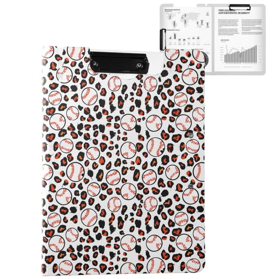 ALAZA Baseball Leopards A4 Foldable Clipboard 360 Degree Folder Binder