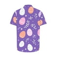 thumbnail image 4 of Blusas y camisas de manga corta con cuello en V Camisa estampada de Pascua para hombre Camisa abotonada Top de poliéster para hombre, 4 of 4