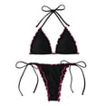 thumbnail image 2 of JoveMarine Women's Casual Two Piece Swimsuit Bikini Set Summer Beach Bathing Suit Vacation Swimwear Bathing Suit For Womens Swimsuits Black L, 2 of 8