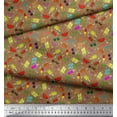 thumbnail image 2 of Soimoi Rayon Fabric Watermelon,Ice Cream & Cocktail Summer Designs Printed Fabric 1 Yard 42 Inch Wide, 2 of 3