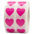 thumbnail image 1 of Hot Pink Heart Stickers, 0.5 Inch Wide, 1000 Labels on a Roll, 1 of 3