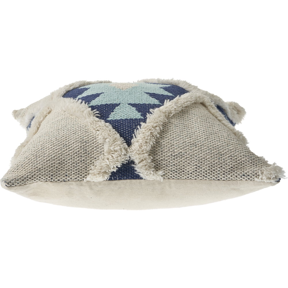 Harlow Hill Vintage Indigo Tribal Southwestern Cotton Blend Throw Pillow Cover, 20" x 20"