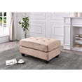 thumbnail image 2 of Maklaine Contemporary styled Microsuede Ottoman in Mocha Finish, 2 of 5