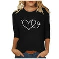 thumbnail image 2 of Avrnliq Womens Black Valentine's Day Heart Print Top Romantic Cute Love Heart Holiday Outfit for Date Night Party Galentine's Day Casual Top for Ladies,Size 2XL, 2 of 5