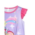 thumbnail image 6 of WIBACKER Girls Nightgowns Pajamas Dress 3D Printed Flutter Sleeve Sleepwear Princess Nightdress for 3-12 Years, 6 of 7