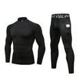 thumbnail image 1 of YUSHOW Mens Thermals Underwear Set Thin Wicking Base Layer Crew Neck Long Johns, 1 of 7