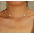 thumbnail image 2 of Lucky Leaf Necklace for Women 925 Sterling Silver Trendy 14K Gold Plating Layered Cute White CZ Flowers Pendant Choker Necklaces to Daughter Mom Minimalist Stackable Chain Wedding Prom Brides Jewelry, 2 of 6