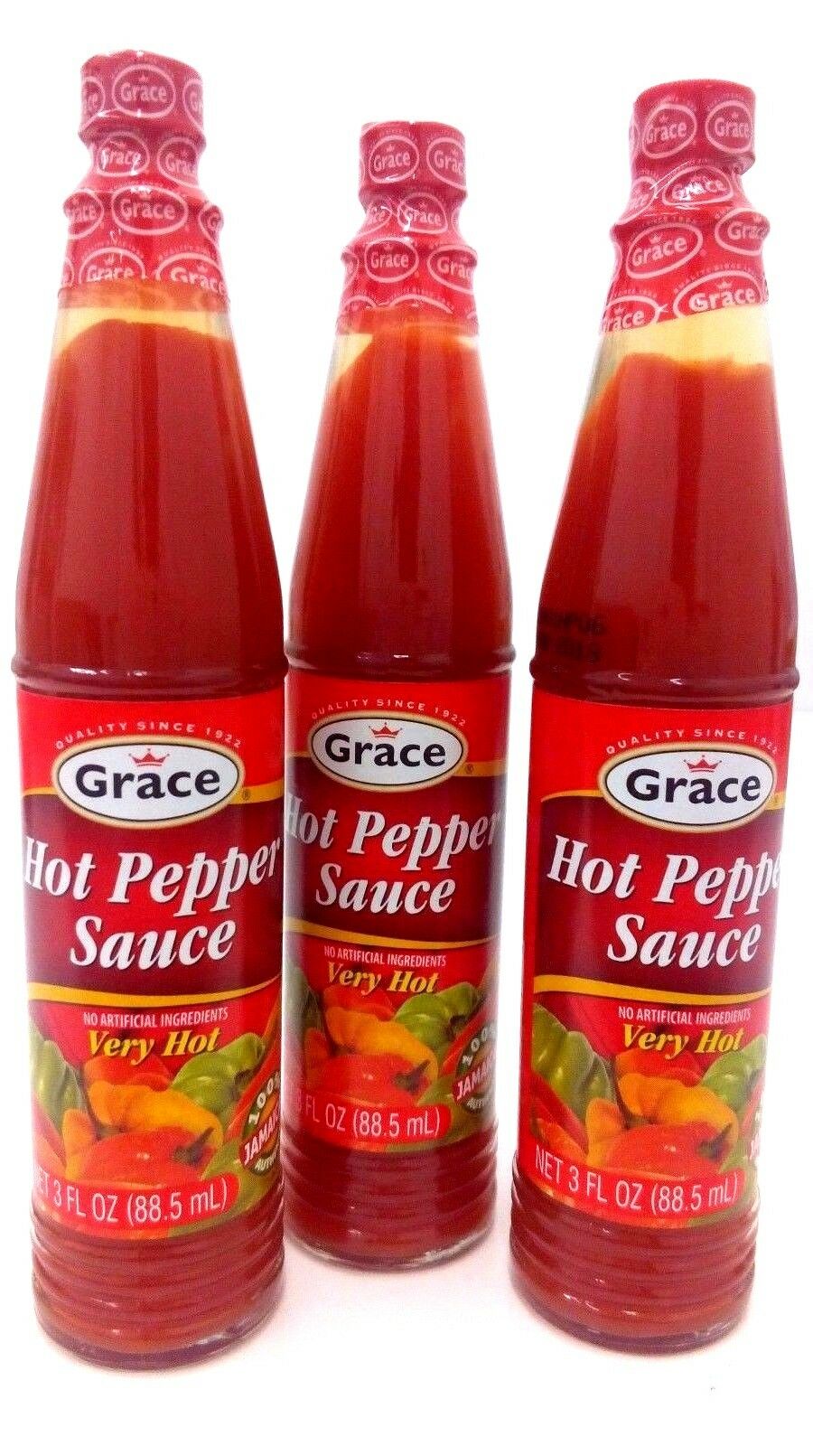 Grace Hot Pepper Sauce 3oz Pack of 3