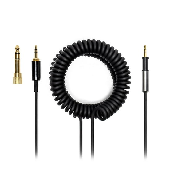 Audio DJ Headphone Cable Cord Line Plug Compatible with Pioneer HDJ500 HDJ700 HDJ1500 HDJ 500 700 1500 Headset Extended Coiled Spring Dj Wire