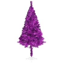 Omsix Christmas Tree for Home Decoration, 5 Ft Folding Artificial Tinsel Christmas Tree for Seasonal Party Decoration (Purple-5ft)