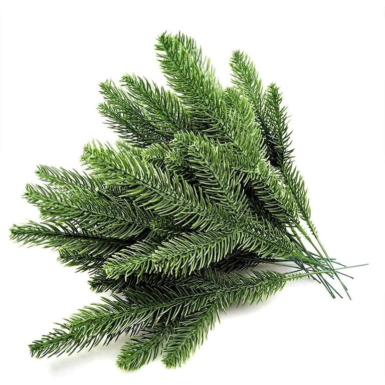 Visland 20PCS Artificial Pine Branches Green Leaves Needle Garland Green  Plants Pine Needles for Garland Wreath Christmas Embellishing and Home  Garden Decor 