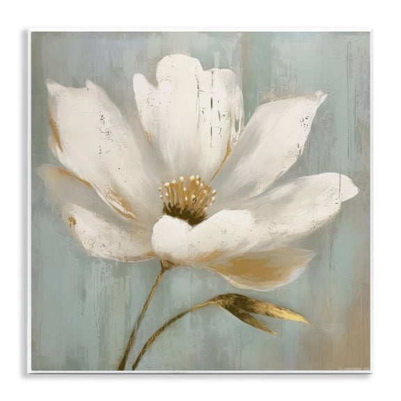 Stupell Industries Gold Brushed Flower Wall Plaque Art design by LSR Creative Studio, 12 x 12