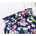 thumbnail image 2 of Styles I Love Infant Baby Girls Short Sleeve Ribbed Ruffle Cotton Romper with Floral Print Shorts and Headband 3pcs Summer Outfit (Ivory, 100/18-24 Months), 2 of 6