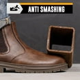 thumbnail image 4 of Unisex-Adults Steel Toe Chelsea Boots, Men's Industrial Construction Shoes, Waterproof, Lightweight, Comfortable, Non-slip Safety Boots, 4 of 6