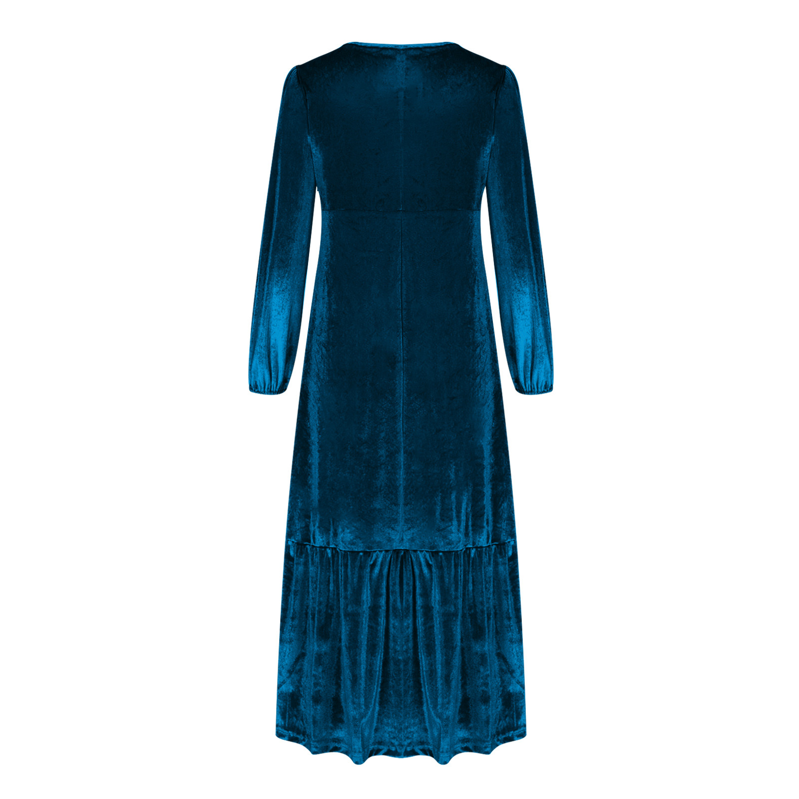 OSFVNOXV Maxi Dresses for Women Fall High Waist Lantern Sleeve Velvet Dress V-Neck Bodycon Tiered Flowy Long Cocktail Wedding Dating Dress