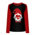thumbnail image 3 of EQWLJWE Womens Tops Valentine's Day Tunics Dressy Casual Long Sleeve Crewneck Print Shirts Cute Love Gnomes Pullover Tees, 3 of 4