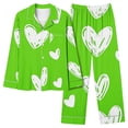 thumbnail image 2 of Idoravan christmas pajamas for women button up pajamas women plus size Women's Home Pocket Printed Pajama Set For Daily Home Wear Set Green M, 2 of 5