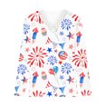 thumbnail image 5 of Hauts à Manches Longues pour Femmes Mode Décontractée Boutons Chandail en Molleton Imprimé Confortable Blouse, 5 of 5