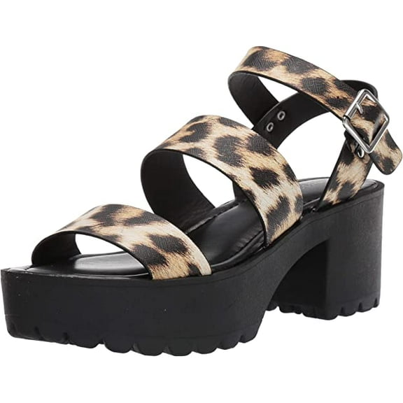 Madden Girl CARTERR Heeled Sandal, Leopard, 6.5 M US