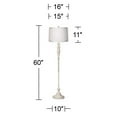 thumbnail image 6 of 360 Lighting Vintage Chic Floor Lamp 60" Tall Antique White Washed Off White Washed Drum Shade for Living Room Reading Bedroom Office, 6 of 6