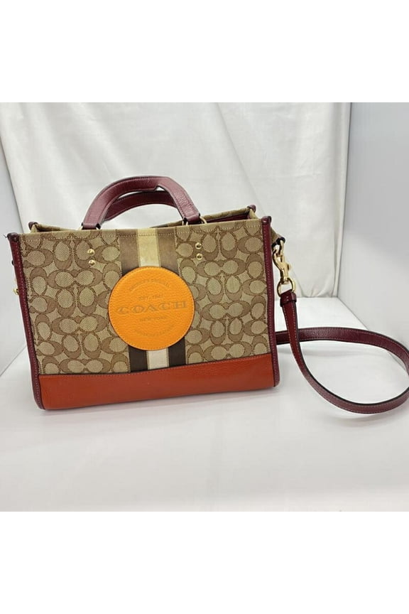 Pre-Owned COACH Dempsey Carryall Signature Jacquard Stripe Tote Bag L2039-4113 Coach (Fair)