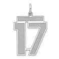 thumbnail image 1 of 925 Sterling Silver Number 17 Necklace Pendant Charm Charms, 1 of 5