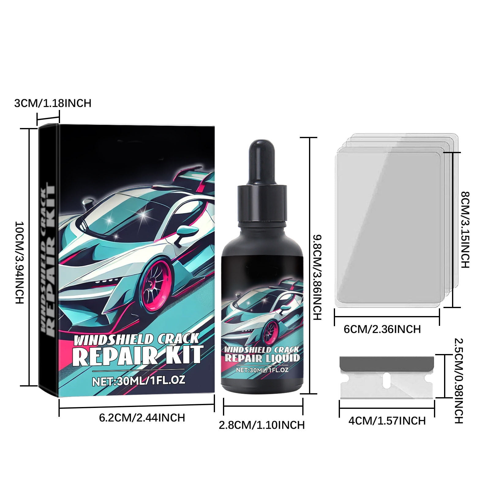 Jpxdew Auto Glass Repair Fluid,30ml Refill Bottle,Windshield Crack Solution,Vehicle Maintenance Essential