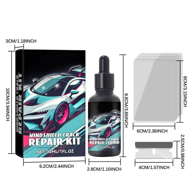 Yhmxh Auto Windshield Repair Fluid Glass Repair Fluid Kit Quickly Repair Cracks 30ml Floor Cleaner Household Cleaning Tools Glass Cleaner Carpet Cleaner