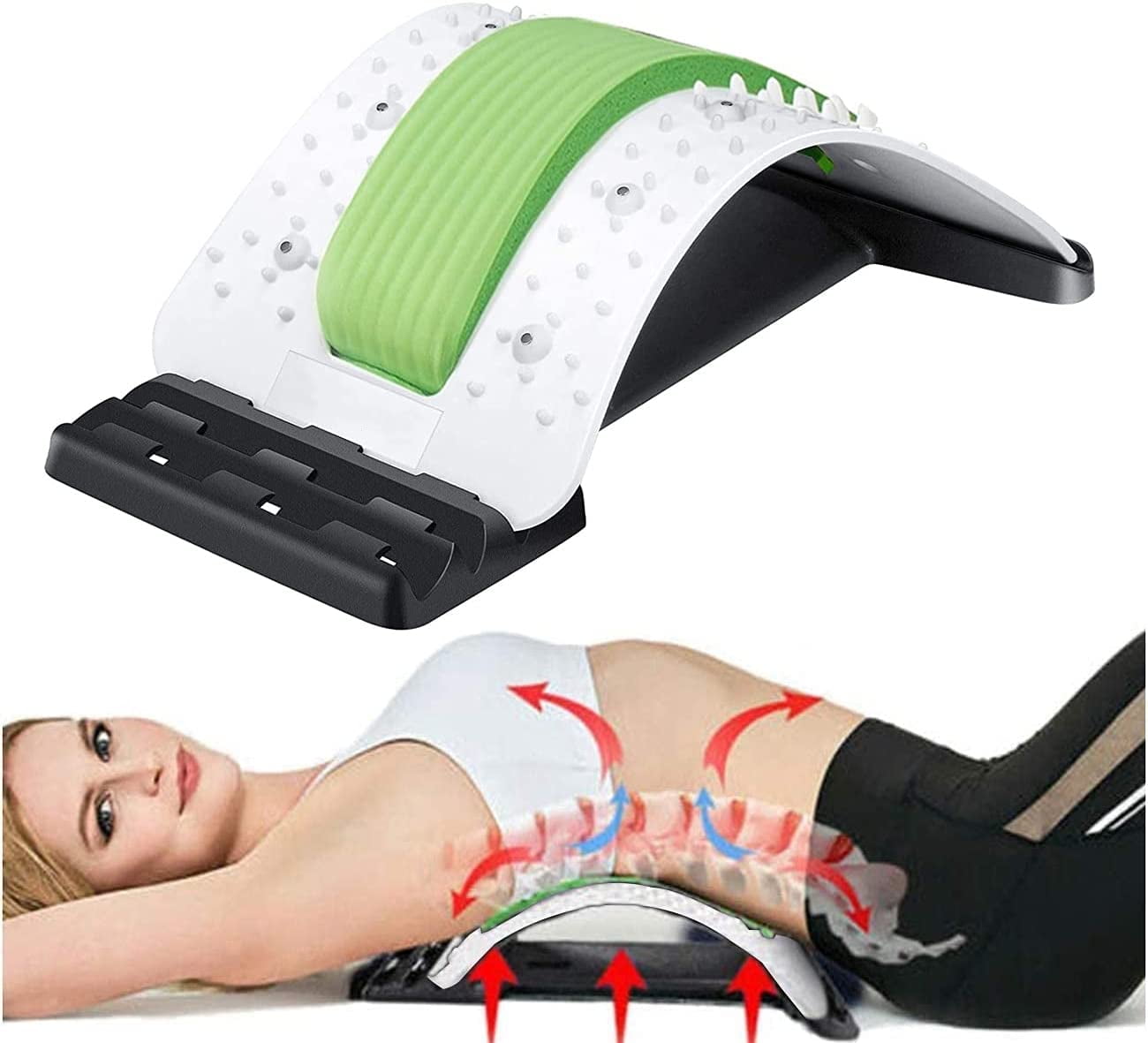 WeeBH Back Stretcher, Lower Back Pain Relief Device, Multi-Level Adjustable  Spine Board for Herniated Disc, Sciatica, Scoliosis, Lumbar Support
