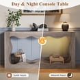thumbnail image 6 of Walsunny Farmhouse Console Table, 63 Inch Scalloped Industrial Wooden Storage Entryway Accent Table, Wavy Console Table for Living room, Ivory White, 6 of 8