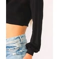thumbnail image 4 of U-Wear Blouse Courte à Manches Bouffantes Col Roulé pour Femmes, Noir, Moyen, 4 of 9