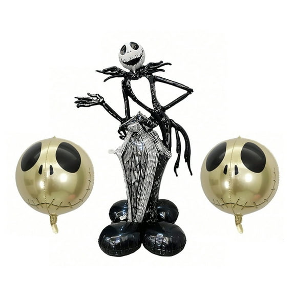 Nightmare Before Christmas Jack Balloons, Standing Skull Halloween Ornaments (3 Pack)