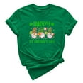 thumbnail image 2 of LSLJS Col Rond Saint Patrick's Imprimé à Quatre Feuilles Manches Courtes Décontracté Ample Haut Manches Courtes Col Rond/chemise, Cadeaux pour Femmes, 2 of 4
