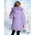 thumbnail image 4 of CPNG Kids Girl's Long Coat Waterproof Winter Warm Outerwear Winter Fleece Coat Long Puffer Jacket with Faux Fur Hood Parka Puffer Jacket Clothes, 4 of 7